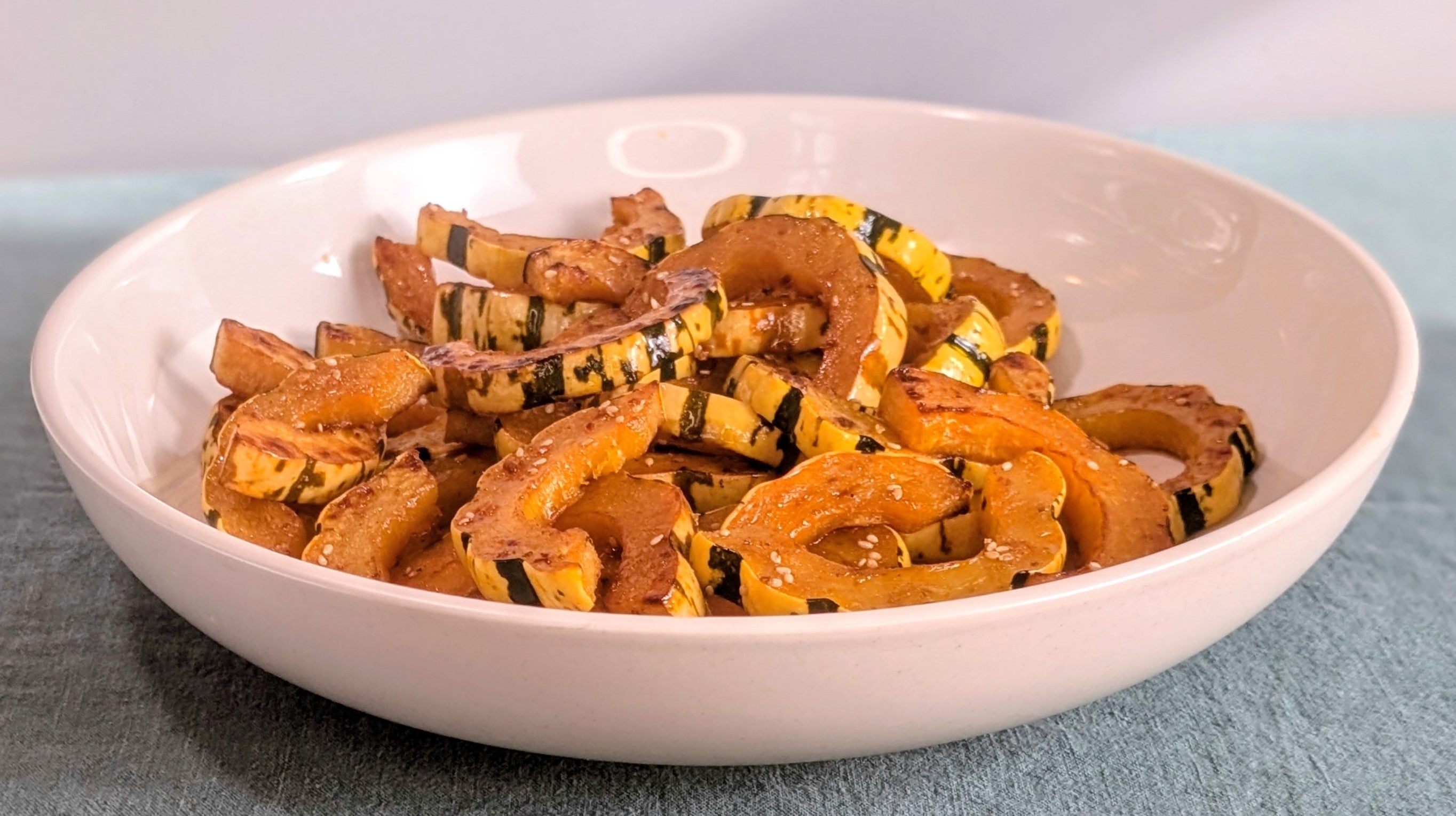 Delicata Squash with Ruby Crunch Chili Crisp Glaze – 5 Lakes Flavor