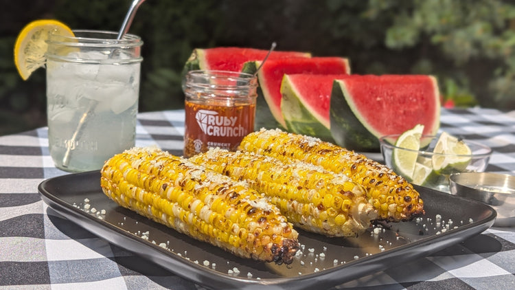 Grilled Corn with Ruby Crunch Chili Crisp – 5 Lakes Flavor