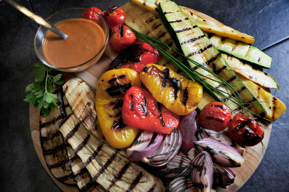 Nightshade Nirvana: Grilled Vegetables + Ruby Crunch Vinaigrette