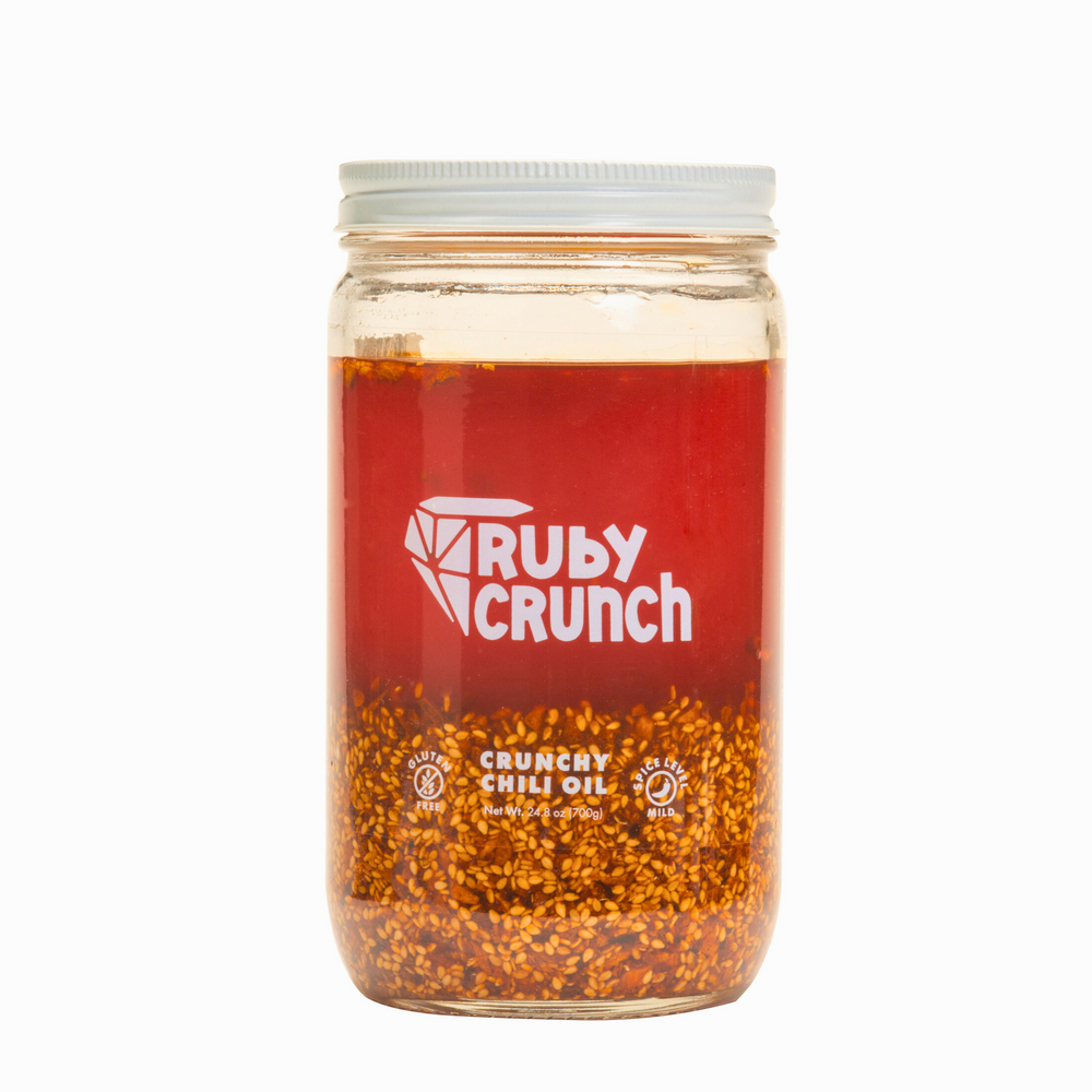 Ruby Crunch Super Fan Jar: Clean-Label Olive Oil Chili Crisp for Everyday Cooking